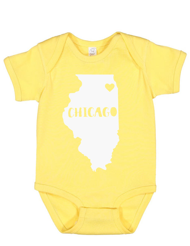 Illinois State Outline Onesie