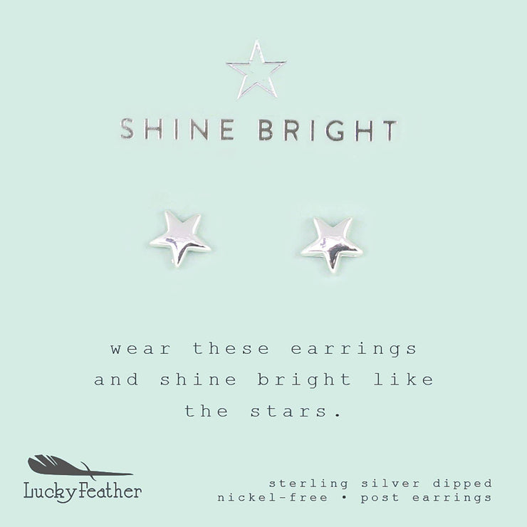 New Moon Silver Earrings - Shine/Star 1 pc