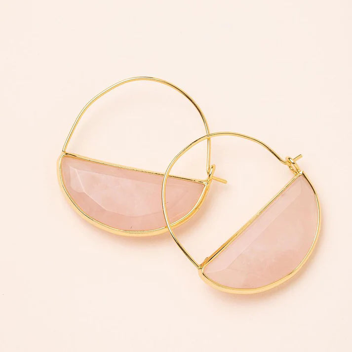 Stone Prism Hoop Earrings