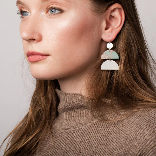 Stone Half Moon Earring