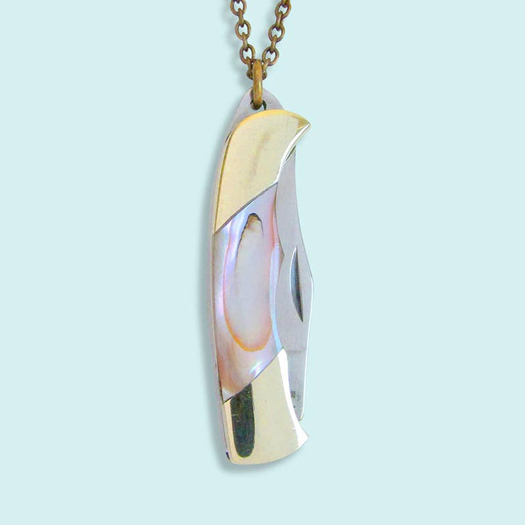 Shell Handled Knife Necklace: Mother-of-Pearl