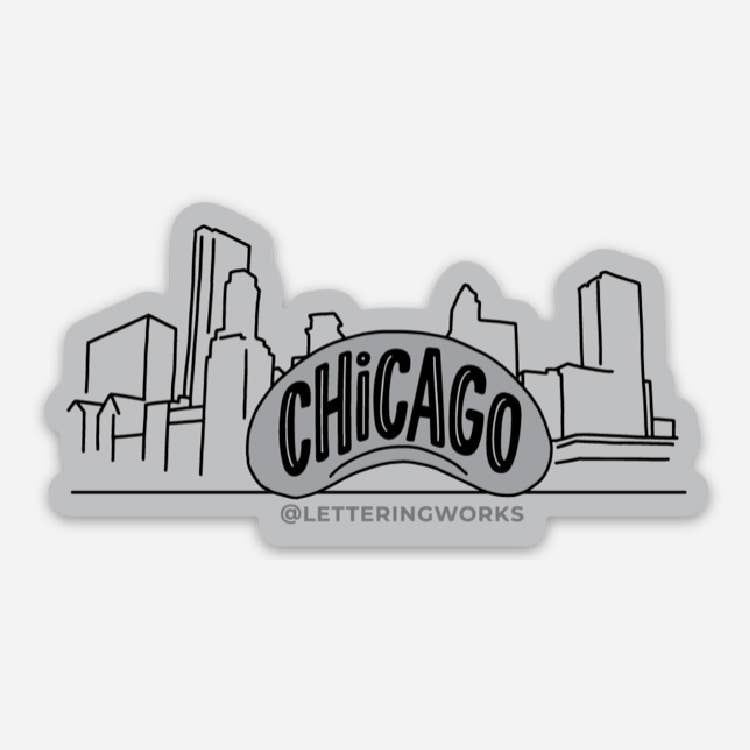Chicago Bean + Skyline Sticker