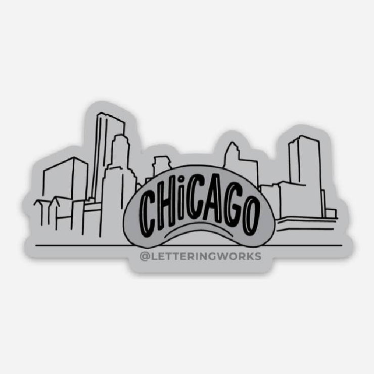 Chicago Bean + Skyline Sticker