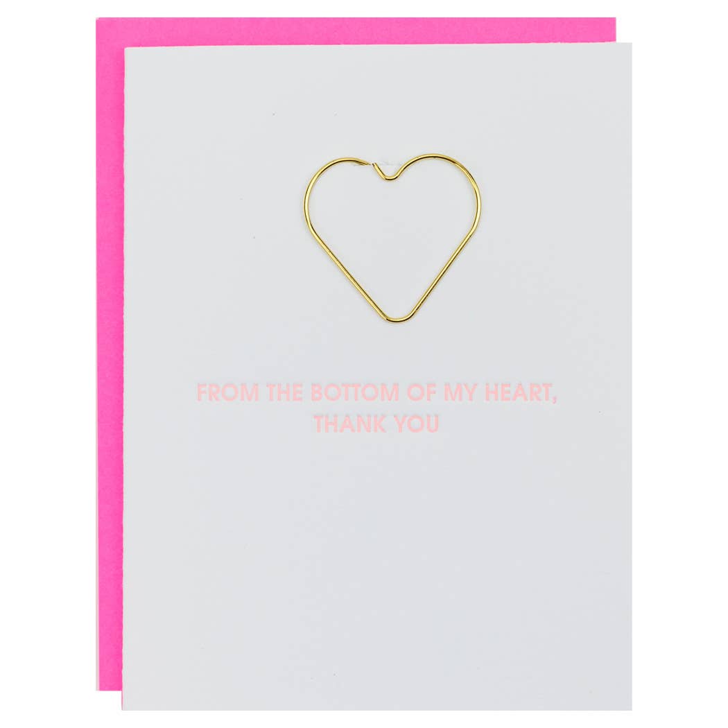 Bottom of My Heart Paper Clip Letterpress Card