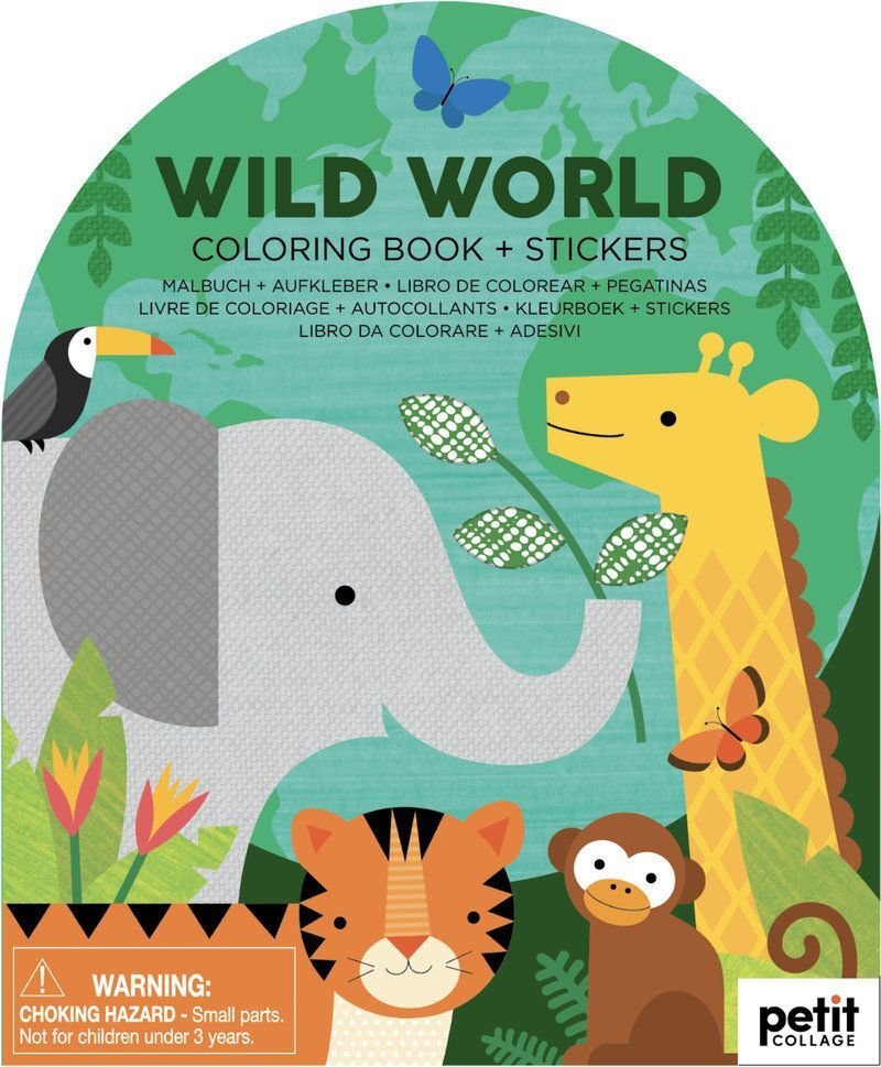 Coloring Book with Stickers Wild World