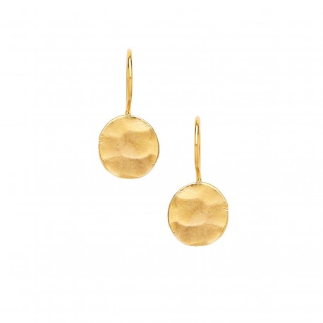 Circle Hammered Earrings - One Strange Bird