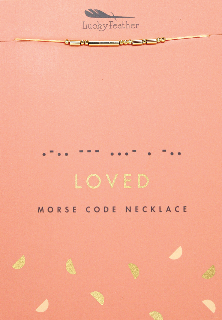 Morse Code Necklace - Gold - Loved