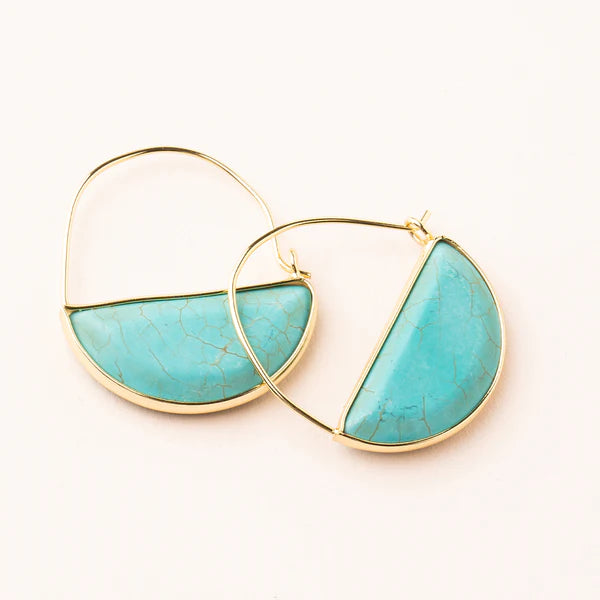 Stone Prism Hoop Earrings