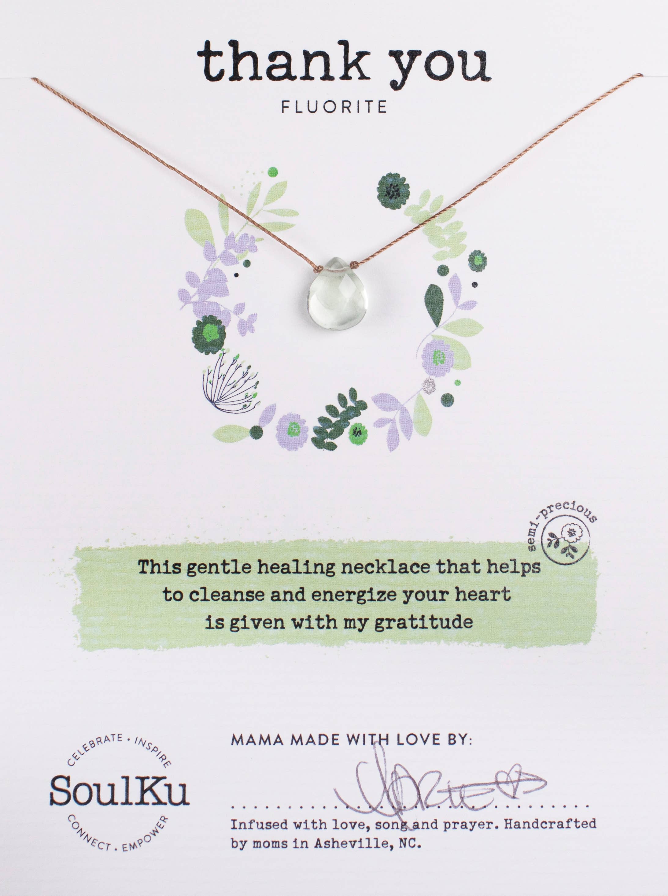 Fluorite Soul-Full of Light Necklace to Thank You - SFOL30 - One Strange Bird