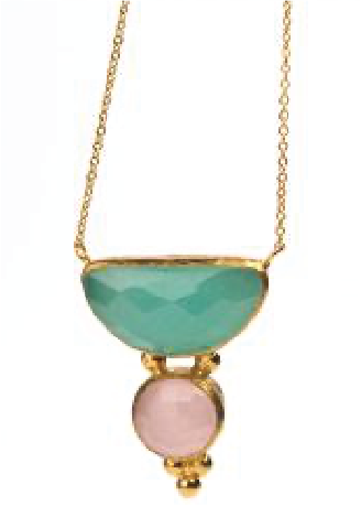 Double Stone Halfmoon Necklace - One Strange Bird