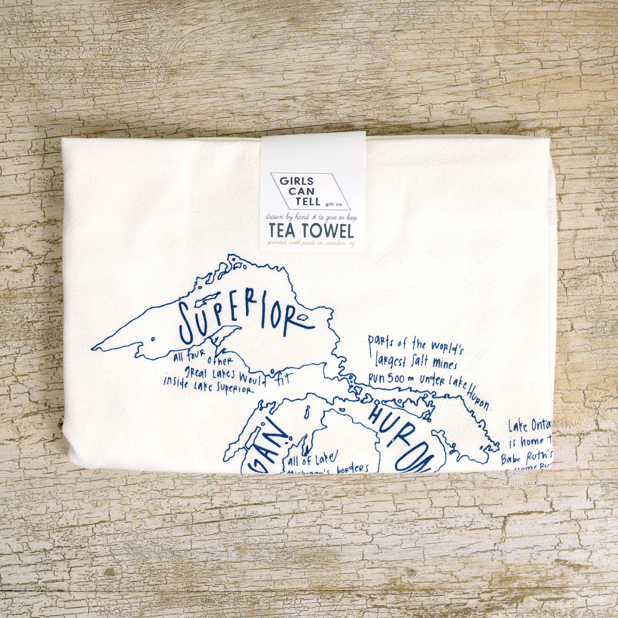 One Strange Bird Great Lakes Tea Towel