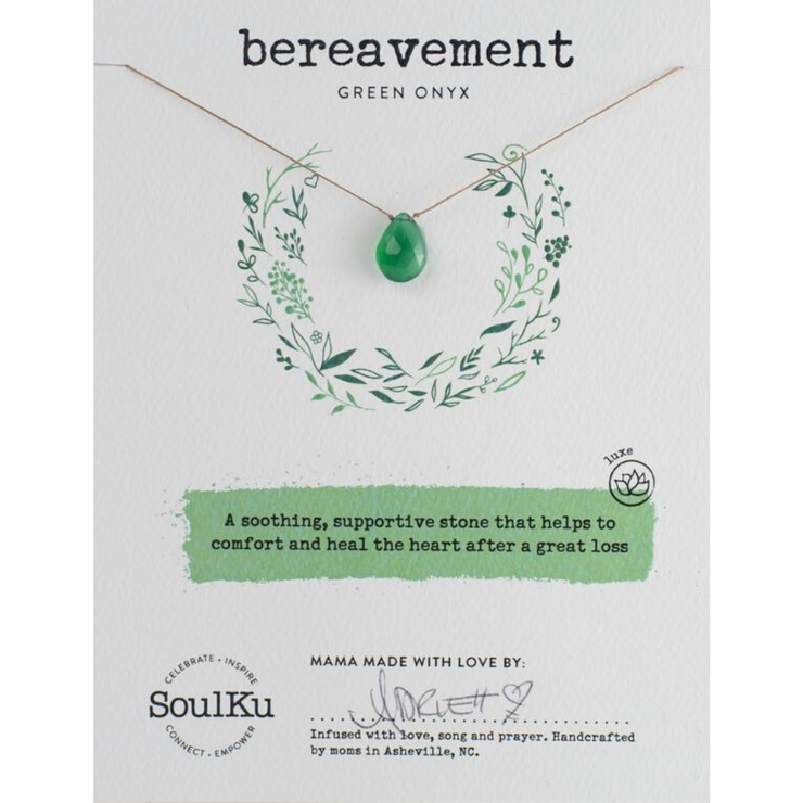 Green Onyx Luxe Necklace for Bereavement - OLOVE7
