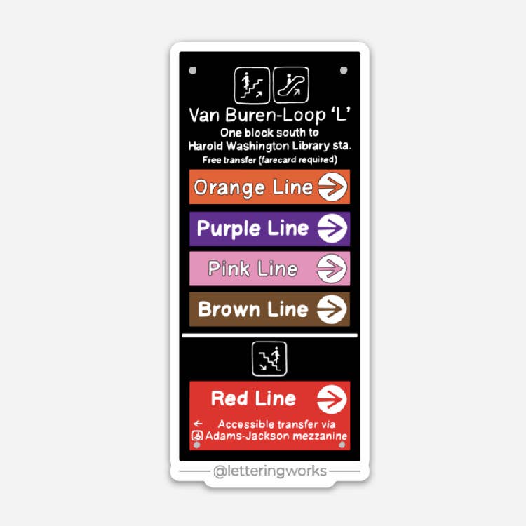 CTA 'L' Train Sign Sticker