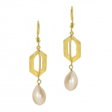 Pearl Geo Earrings - One Strange Bird