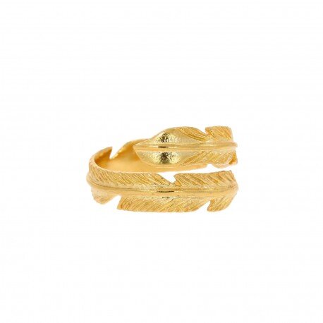 Gold Feather Ring - One Strange Bird