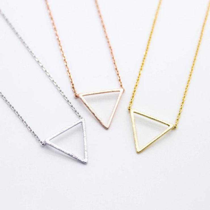 Tiny Gold Triangle "Harmony" Chevron Necklace - Dainty, Simple, Birthday Gift, Wedding Bridesmaid Gift - One Strange Bird