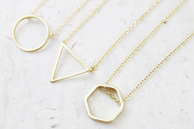 Modern Hexagon Necklace - One Strange Bird