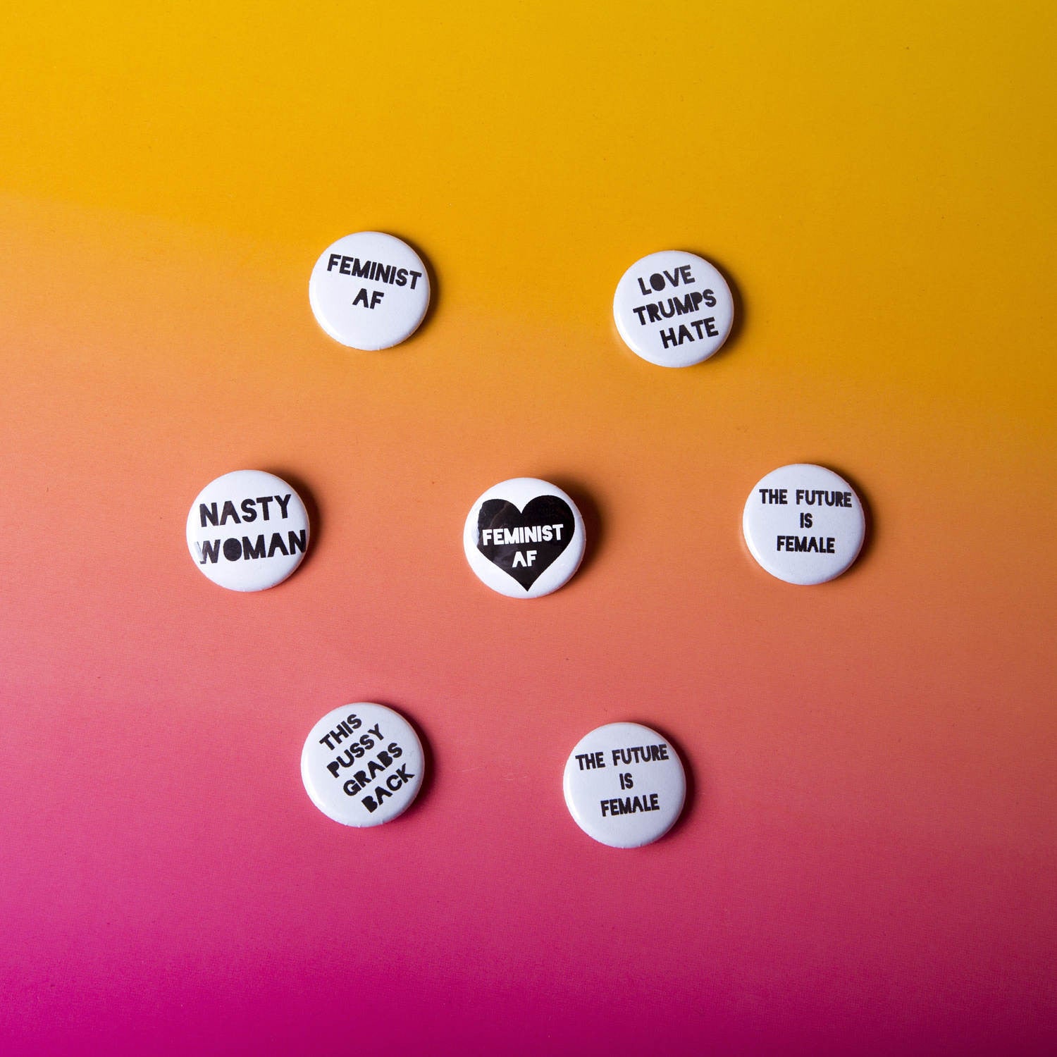 Feminist Button Pins - One Strange Bird