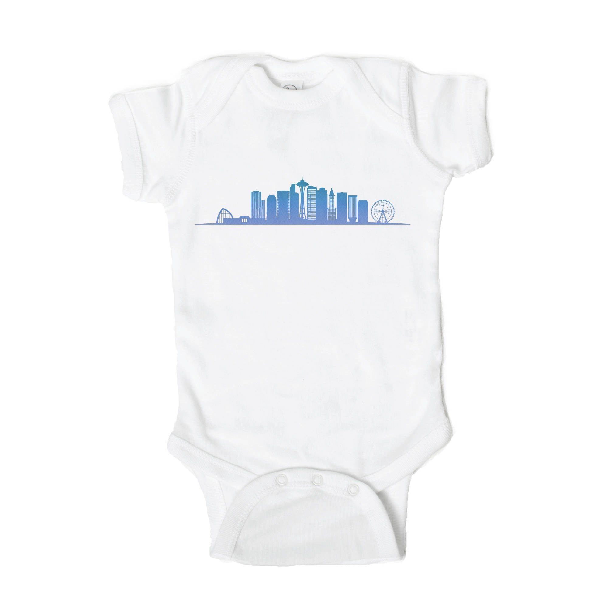 Seattle Skyline Baby Onesie - One Strange Bird