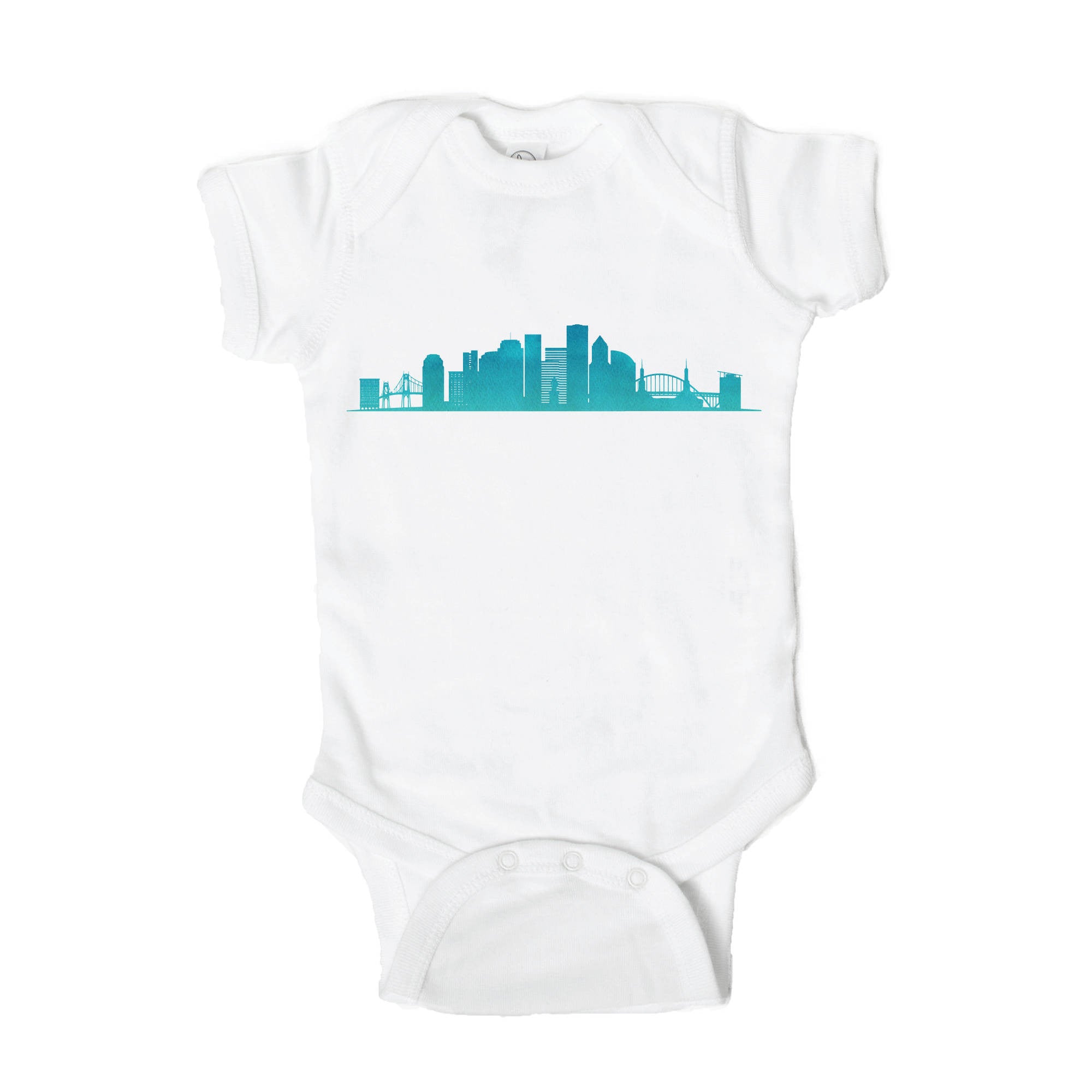 Portland Skyline Baby Onesie - One Strange Bird