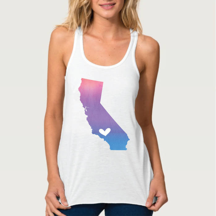 Los Angeles Heart State Map Tank Top - One Strange Bird