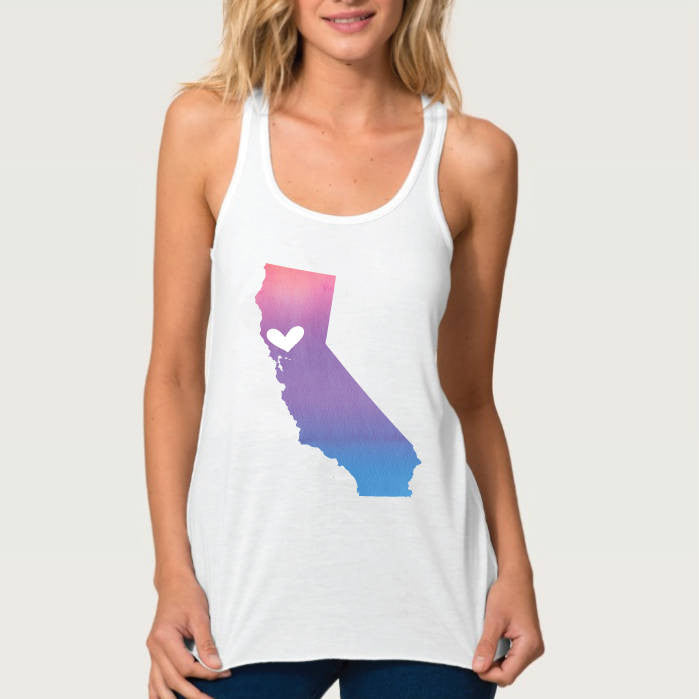 San Francisco Heart State Map Tank Top - One Strange Bird