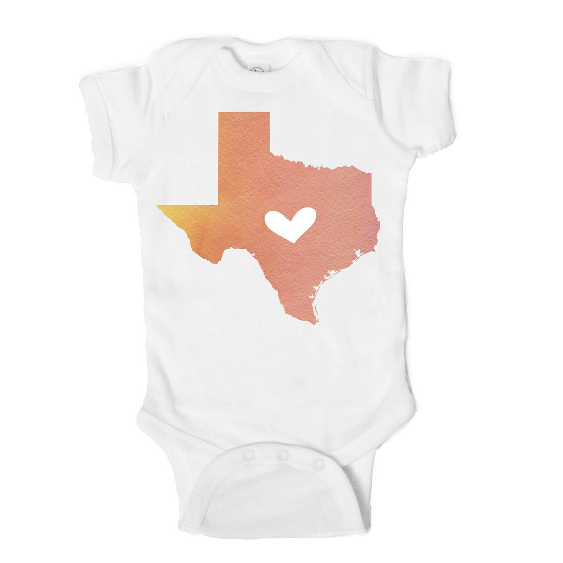 Texas Love State Art  Baby Onesie - One Strange Bird