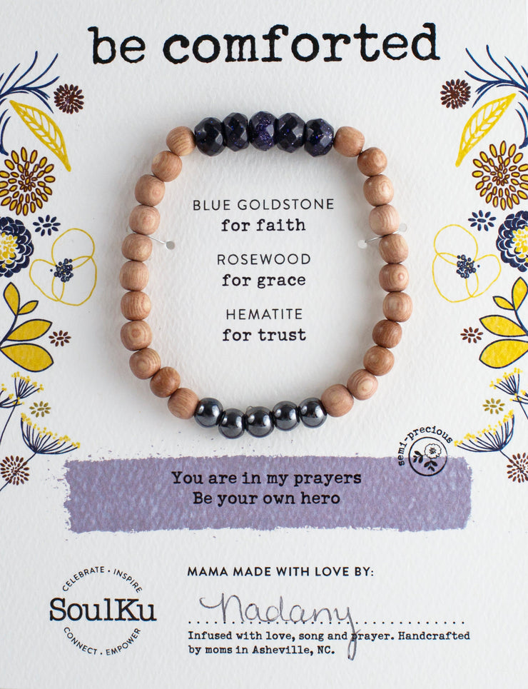 BLUE GOLDSTONE BE YOUR OWN HERO BRACELET FOR BE COMFORTED