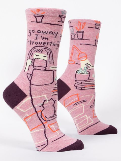 Go Away I’m Introverting W-Crew Socks