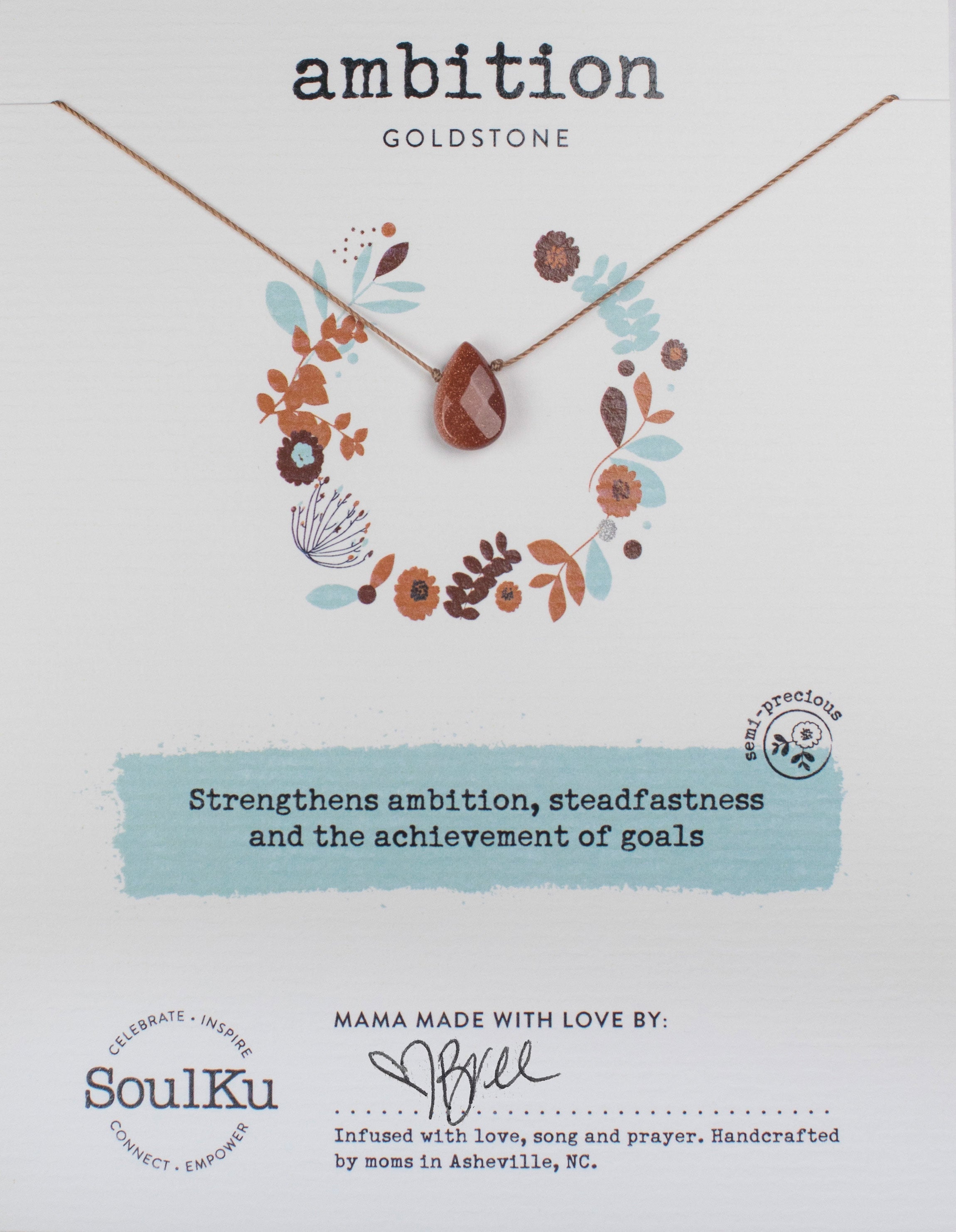 BROWN GOLDSTONE SOUL-FULL OF LIGHT NECKLACE FOR AMBITION