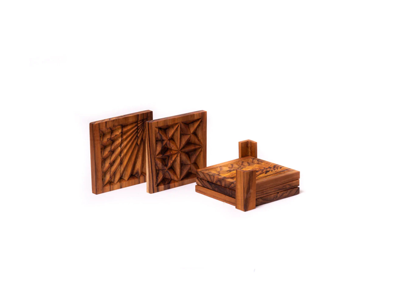 Carved Coasters Set of 4