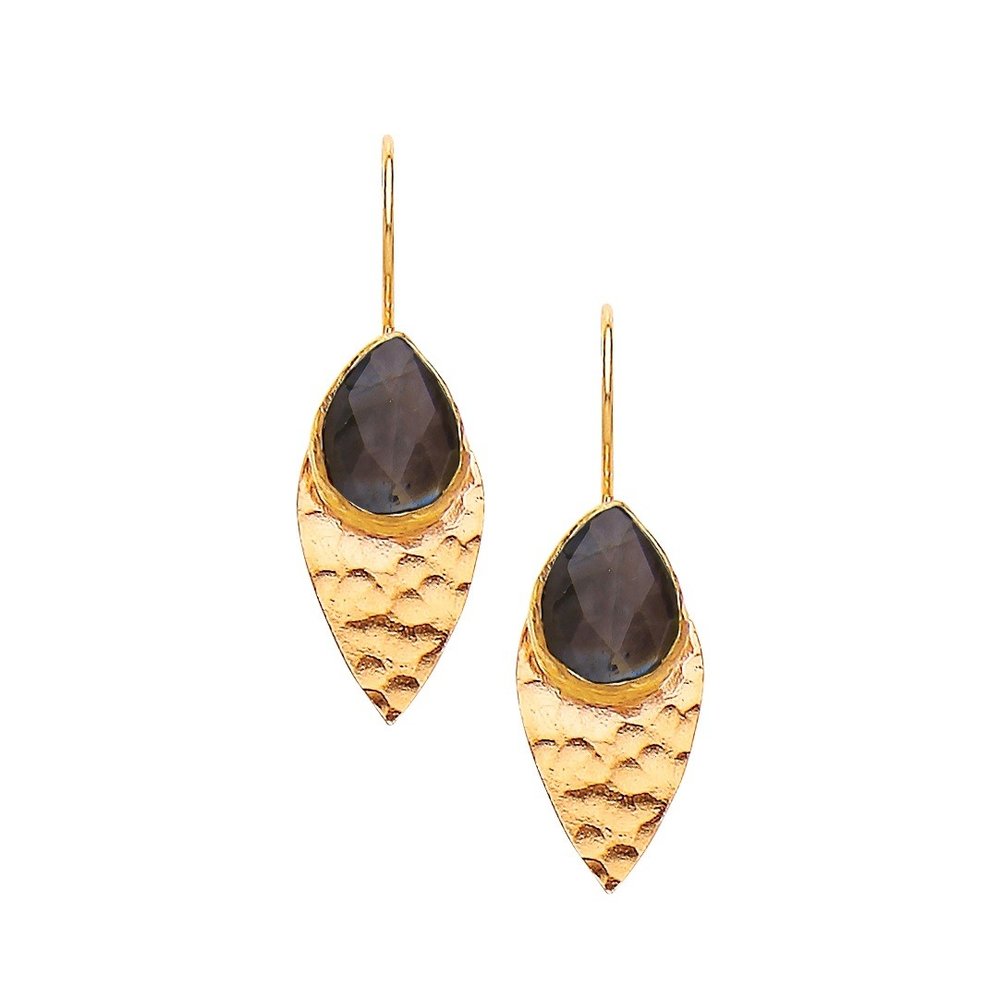 Hammered Leaf Earrings - One Strange Bird