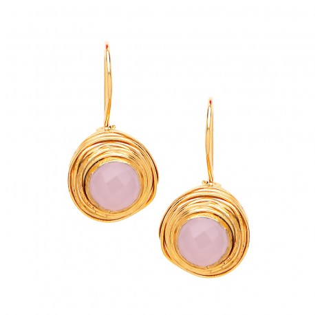 Wire Wrap Drop Round Earrings