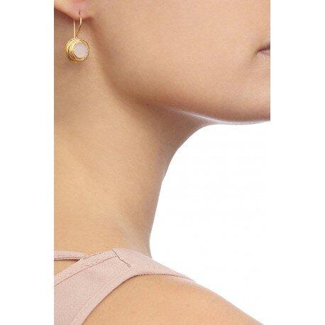 Wire wrap drop round earrings - One Strange Bird