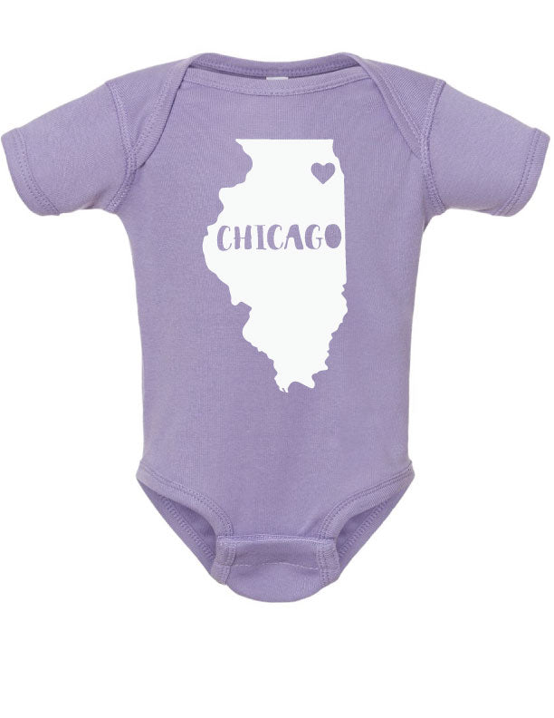 Illinois State Outline Onesie