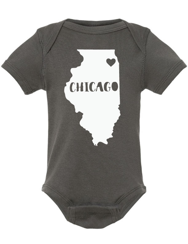 Illinois State Outline Onesie