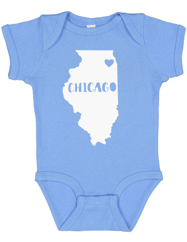 Illinois State Outline Onesie