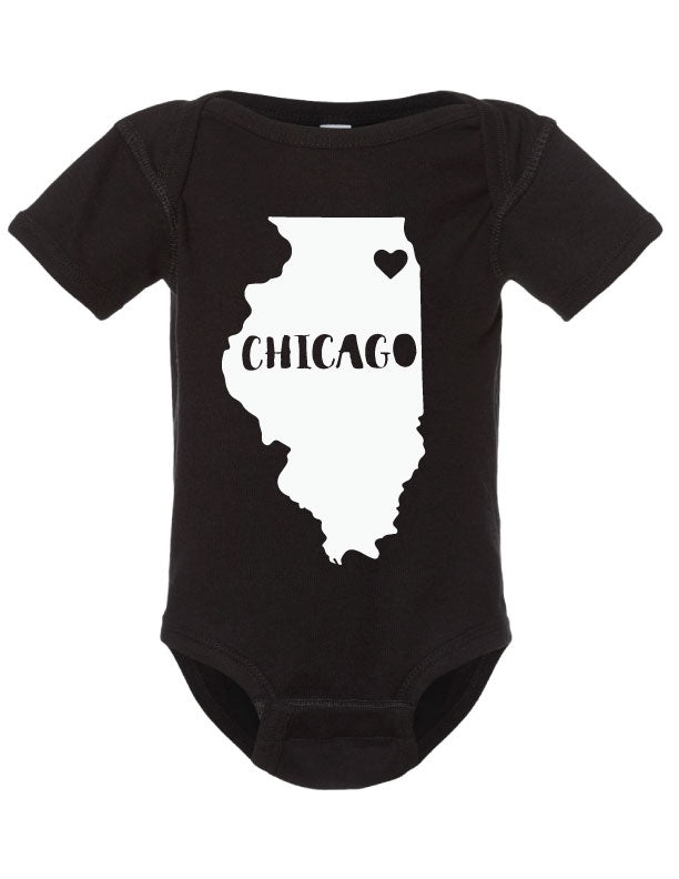 Illinois State Outline Onesie
