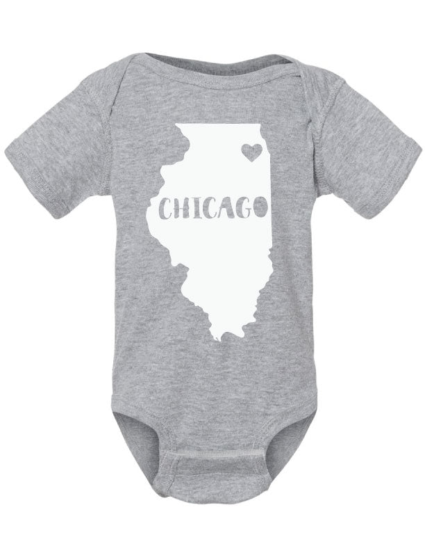 Illinois State Outline Onesie