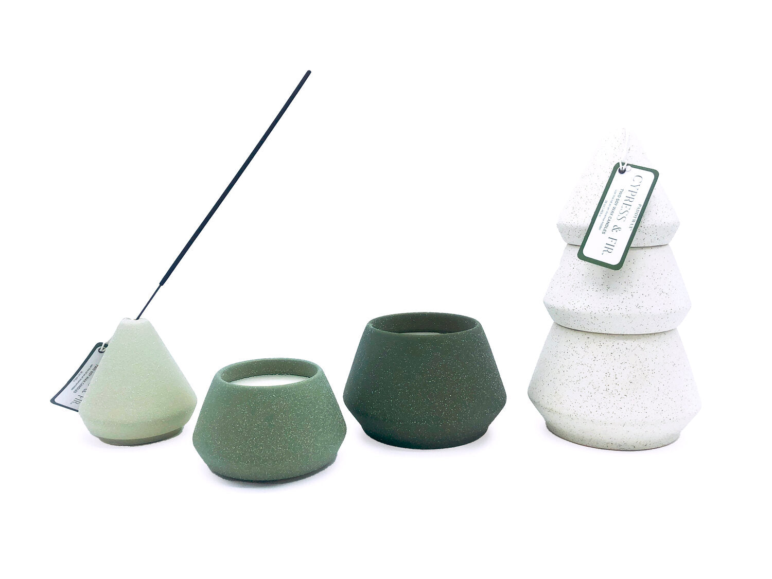 Cypress & Fir Holiday Speckle Tree Stack - One Strange Bird