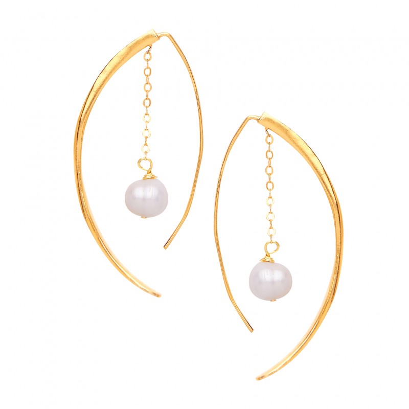 Chain and Pearl Hang-through Earring - One Strange Bird