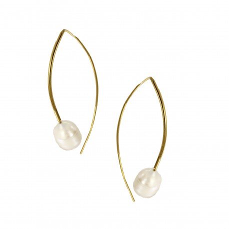 Single Pearl Hang-through Earring - One Strange Bird