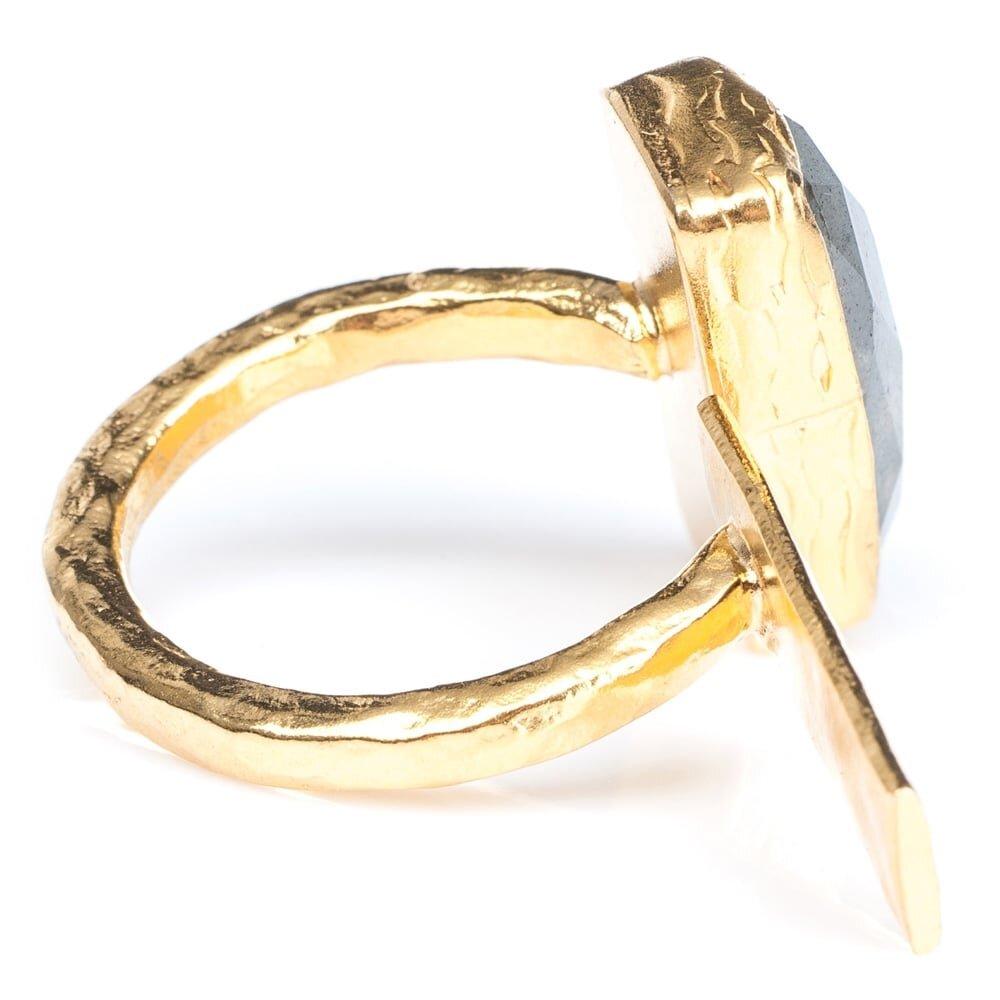 Rectangle and gold bar ring - One Strange Bird