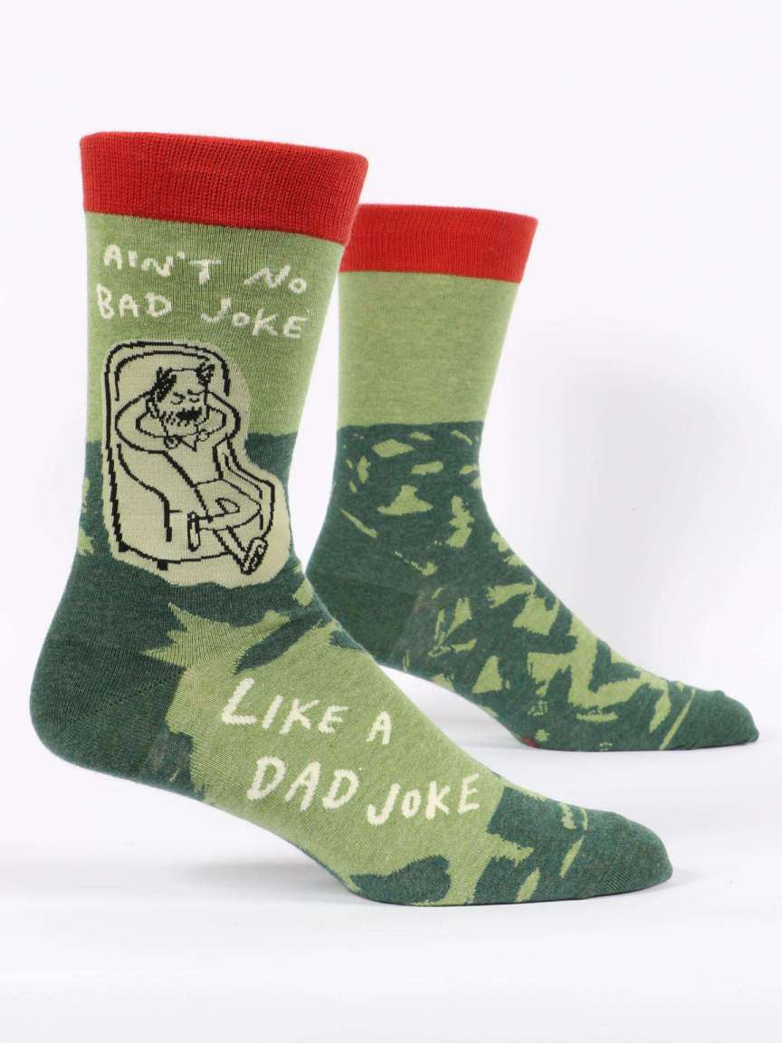 Ain't No Bad Joke Like A Dad Joke M-Crew Socks - One Strange Bird